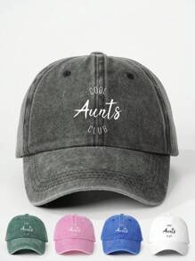 1 件“酷阿姨”印花水洗棒球帽，可调节户外防晒休闲帽，适合旅行、海滩、度假、年轻人的 Y2K 风格