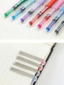 4支彩色直液式速干中性笔，流畅书写，不掉墨，确保书写流畅，绘画时不渗墨。办公用品、返校用品、文具、圆珠笔、返校季用品 - 彩色 - 查看 3