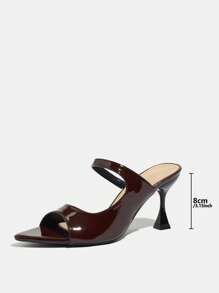 女士高跟鞋，时尚优雅，适合派对、户外活动和正式场合。尖头设计，闪亮点缀，柔软如镜的材质，舒适的套穿式款式，以及精致的咖啡棕色。适合休闲、正式和户外穿着。 - 咖啡棕 - 查看 4