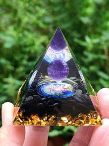 Kim tự tháp năng lượng Orgonite Reiki, quả cầu thạch anh tím tự nhiên, tinh thể chữa bệnh, dụng cụ luân xa, đồ trang trí, đá nhựa, đồ thủ công kim tự tháp trang trí nhà cửa, quà tặng, đồ trang trí để bàn bằng nhựa pha lê sáng tạo, thích hợp cho Giáng sinh, Halloween, Ngày của Cha. - Ngôi sao năm cánh màu xanh - Xem 24