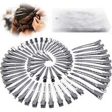 10pcs Silver - Metal Shaped Down Hair Clips, Silver Crocodile Hair Clips, Women's Long Hair Styling Split And Needle Curls, Suitable For Curling Irons, Salons, Claw Clips, Hair Claws, Hair Slide, Hair Barrettes, School Stuff