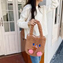 Women Shoulder Bags - 腮紅小熊 咖啡色 - 查看 4