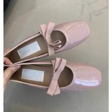 Französischer Feenstil Schleifenflache Mary Jane Damenschuhe Flache Ballerinas