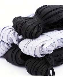 10 metros Banda elástica plana blanca/negra, tela de goma para vestido de novia, accesorios de costura elásticos, banda elástica de látex de alta elasticidad, banda elástica de goma DIY para costura, banda de costura de alta elasticidad, cuerda elástica de costura para tela de costura DIY, cinta adhesiva elástica de poliéster, adecuada para costura DIY, manualidades, accesorios para el cabello y vestidos de novia, accesorios, banda elástica plana ancha, banda para prendas. - Multicolor - Ver 11