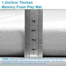 Japanese Tatami Rug, Coral Velvet Area Rug, Baby Mat For Floor Play, 3CM Thick Crawling Rugs, Padded Foam Rug For Kids Playroom, Playpen, Nursery, Living Room, Yoga Mat, New Year Christmas Dorm And Home Decor - Light Grey - View 6