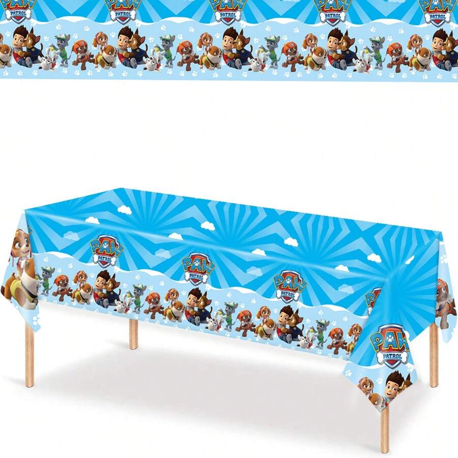 Paw Patrol 1 pieza Suministros para fiesta de "Woof", Mantel del equipo de patrulla de perros, Mantel desechable, Tirar después de usar, No necesita limpiar, Mantel perezoso. Manteles con dibujos animados, Fiestas festivas, Manteles con temática de perros para agregar ambiente (Estilos aleatorios)