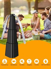 桌上驱虫神器，带全息风叶的驱动风扇，野餐、派对、餐厅、厨房和烧烤的驱虫神器，-产品尺寸约为：10.23英寸/26厘米 - 黑色 - 查看 4