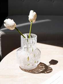 CMYD Studio 1入簡約優雅的玻璃花瓶，帶豹紋圖案，適合放置乾花或新鮮花卉，適用於客廳或餐廳裝飾家居裝飾 - 棕色 - 查看 10