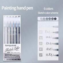 9支装Morandi彩色笔套装，透明笔杆，多色凝胶墨水，0.6mm圆珠笔，点描笔，适用于绘画、高亮、办公用品、学生返校文具礼品 - 綠色 - 查看 24