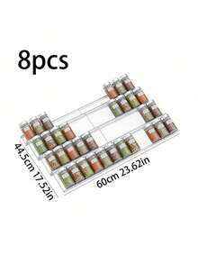 1pc/4pcs/8pcs Acrylic Slanted Spice Jars Organizer Rack, Expandable Kitchen Countertop Tray (Jars Not Included) - Multicolor - View 10