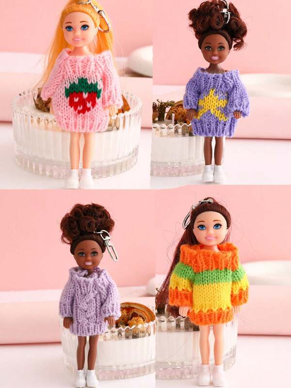 Llavero con muñeca de princesa, accesorio de joyería DIY, decoración para bolsos y llaveros, accesorio de invierno