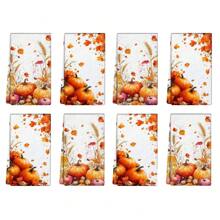 1/2/4pcs Autumn Pumpkin Pattern Decorative Towels - Super Absorbent Microfiber Towels, Machine Washable, Suitable For Holiday Decoration, Cooking, Baking, Housewarming Gifts And Cleaning, Fit For Kitchen, Bathroom, Toilet