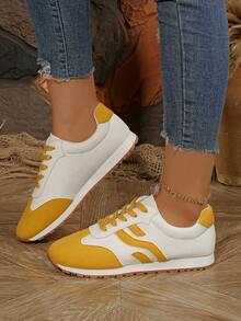 Tênis Femininos para Skate, Novos Tênis Casuais 2025, Sapatos Versáteis de Cadarço Plano e Moda, Plus Size 35-43