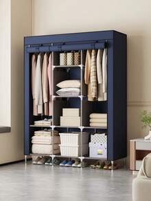 1pc Large Capacity Portable Wardrobe Closet, Easy Assembly Cloth Storage Cabinet For Home, Rental House, Dorm Bedroom - Multicolor - View 7