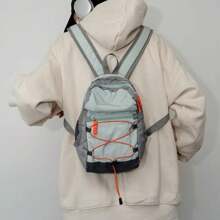 Unisex Outdoor Backpack, Drawstring Mini Casual Bag Lightweight Versatile Hiking Bag Fashion Men And Women Travel Small Backpack