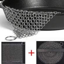 2pcs Stainless Steel Pot Cleaning Brush, Steel Wire Dish Brush, Pot Brush, Kitchen Supplies, Stainless Steel Pot Cleaning Net, Pot Cleaning Net, Metal Round Ring Net, Cleaning Pot Brush Net, Suitable For Various Steamers, Pots, Woks, Sinks - Multicolor - View 5