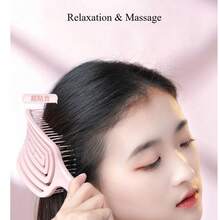 1/2 件发刷，顺发梳，适用于卷发和直发，顺发梳，干湿发刷，女士发刷，适合所有发质 - 粉色 - 查看 2