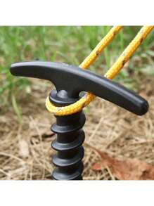 10pcs Heavy Duty Tent Stakes, Suitable For Camping And Outdoor Gear - Spiral Design Tent Pegs With Ergonomic Handles, Lightweight Portable Ground Nails For Tents, Tarps, Canopies (Red/Black/Green), Camping Accessories, Durable Structure