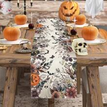 1/25pcs Halloween Ghost & Pumpkin Theme Table Flags, Kitchen Dining Table Decor, Fun Holiday Indoor Outdoor Home Decoration Party Supplies, Thanksgiving Party Favors, Holiday Gifts, Room Decor, Tabletop Decorations