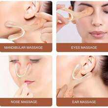 Ergonomic Y-Shaped Resin Massage Tool - 5-Point Relief For Face/Eyes/Nose/Ears/Hands, Portable Gua Sha Shaping Stick, Suitable For SPA, Travel And Office Self-Care, Mother's Day Gift Set, Christmas Gift, Pink Travel Massager, Christmas Stocking Stuffer, Gift For Men - Multicolor - View 4