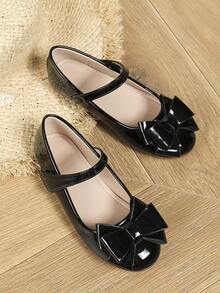 Lovely Girls' Bow Decor Flat Fashion Baby Shoes - Black - View 2