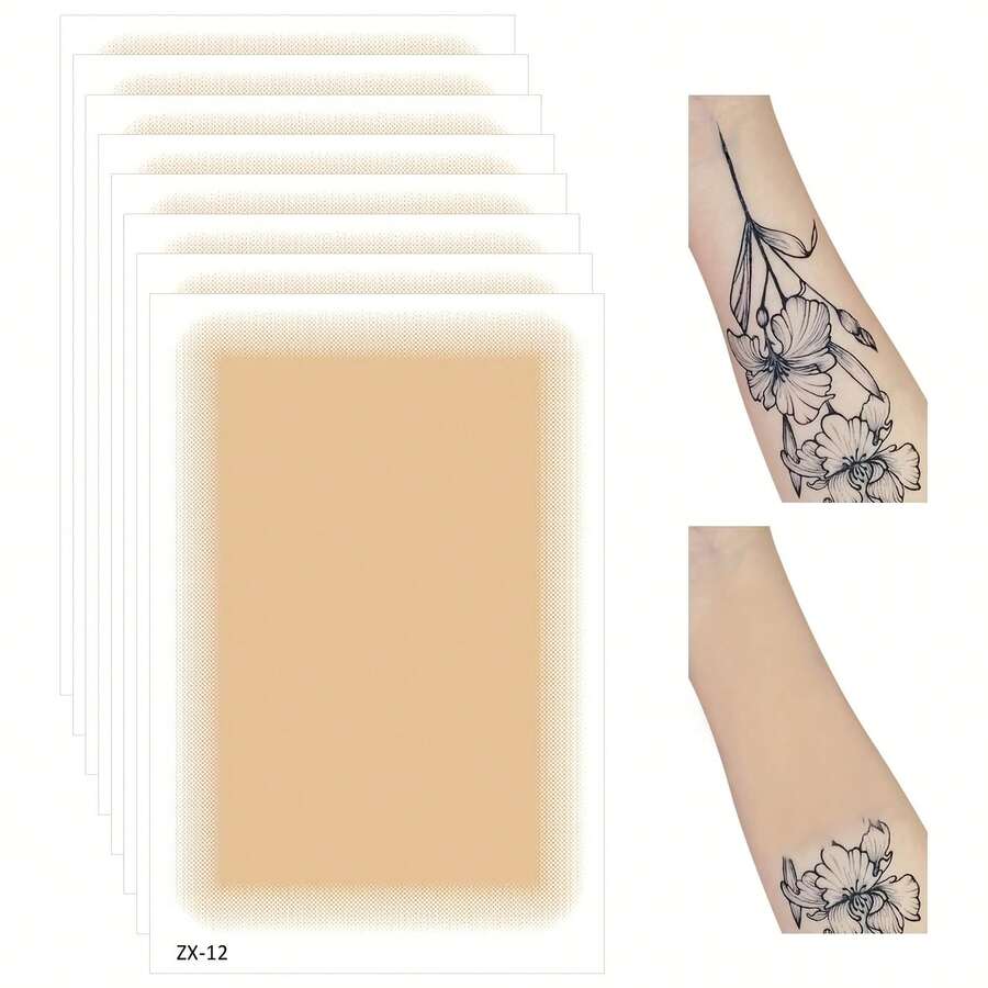 3/5/15/25/40片纹身遮盖贴，无香型，隐形防水，轻便，外观自然，无需电池，无需电力即可使用，用于遮盖纹身和疤痕 - 杏色 - 查看 1