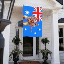 1pc Customized Australia Flag - Add Your Own Image And Text - Face Cutout - Suitable For Birthday, Wedding, Halloween, Christmas, Party, Father's Day, Mother's Day, Valentine's Day, Easter, Home Decor, Anniversary, Graduation, Housewarming, Birthday, Sofa, Bed, Car, Tea Room, Bedroom, Living Room, Indoor Home, Outdoor Flag - Can Also Be Used For Custom Tapestry, Garden Flag, Custom Flag - Australian Flag - View 8