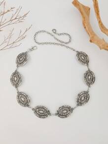 1 件女士金属多色 U 形椭圆形西式腰带装饰腰带，可调节尺寸腰链适合节日、派对、圣诞节送给女朋友的秋季、万圣节礼物 - XY1269 - 查看 14