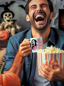 1pc Ghost Face Halloween Mug 11oz - 'No You Hang Up' Design,Spooky Scream Horror Coffee Cup For Fans And Collectors,Reusable,Perfect For Halloween Decor,Coffee Lovers,Autumn Coffee Cup,Fall Decor,Thanksgiving,Christmas,Ideal Gift For Women,School,Office,Birthday Gift,Holiday Gift,Party,Wedding