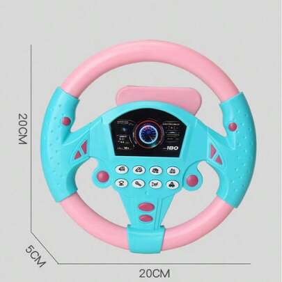 1 pieza Juguete de volante de simulación, volante de juego de roles educativo con música, efectos de sonido, rotación bidireccional, ventosa para niños y niñas de 3+ años, regalo de cumpleaños (baterías no incluidas)