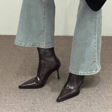 Botines y botitas para mujer - Negro (terciopelo) - Ver 2