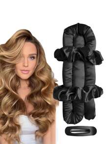 4 st. värmefria locktängerset - Satin-värmefria locktänger, locktängshuvuden, ingen värme behövs för att sova lockar, hårstylingkit håraccessoarer