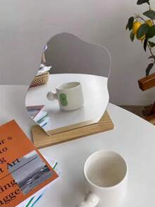 1 Set hochauflösender asymmetrischer Wolken-förmiger Spiegel, asymmetrischer Spiegel, Schminkspiegel, Fotografie-Requisite, Tisch-Kosmetikspiegel mit Ständer für Studentenwohnheime, zum Selbermachen, Schminken, günstig, Raumdekoration, Kosmetiktisch, Reisen, Schlafzimmer, Schminkaccessoires, Spiegel, Kosmetikspiegel