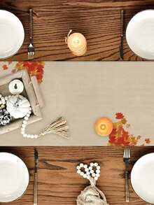 1 pieza/10 piezas Camión de otoño, Camino de mesa con estampado de calabaza, Camino de mesa de Acción de Gracias, Camino de mesa de Festival de la Cosecha, Decoración del hogar de temporada, Estilo rústico, Material de lino sintético, 33*91CM/33*183CM/33*274CM, 3 opciones de tamaño, Decoración de fiesta interior y exterior, Decoración con tema de calabaza, Decoración de habitación. Adecuado para la decoración de la cocina del hogar y la decoración de eventos y fiestas - Multicolor - Ver 2
