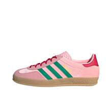 Adidas 阿迪达斯 Originals GAZELLE INDOOR 舒适百搭薄底耐穿低帮运动鞋，女款，粉绿色 - 粉綠色 - 查看 1