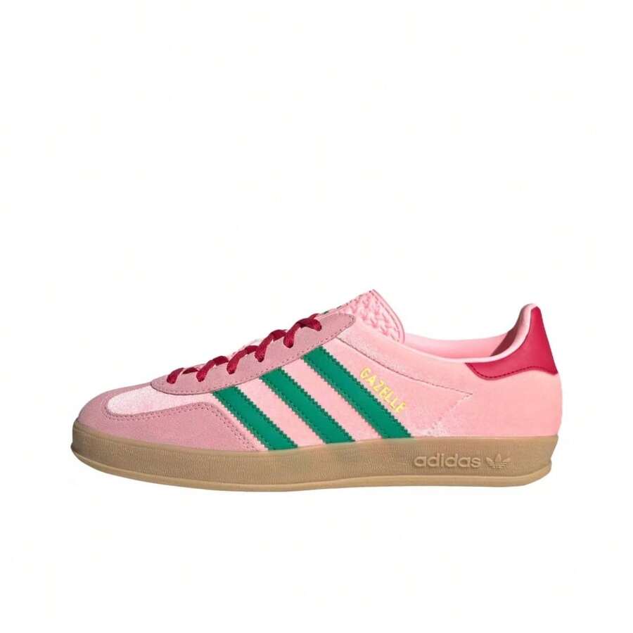 Adidas 阿迪达斯 Originals GAZELLE INDOOR 舒适百搭薄底耐穿低帮运动鞋,女款,粉绿色 - 粉綠色 - 查看 1