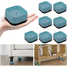 4 Pack Furniture Risers, Adjustable Bed Risers Heavy Duty Stackable Bed Raisers Table Desk Couch Chair Sofa Cabinet Bed Lift Height 1 (4, Black-2)