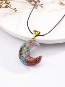 1入/件脈輪療癒水晶吊墜項鍊,帶可調節鍊,適用於女士/女孩精神瑜珈禮物 - 項鍊 - 查看 14