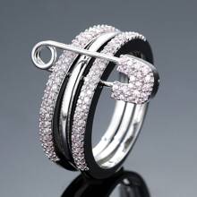 Chic Ring Multi Layer + Pin Design Paved Shining Zirconia Just Pick A Color U Prefer Match Daily Outfits Party Accessory