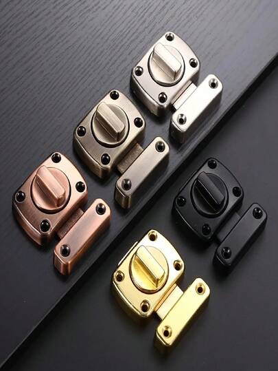 Cerradura de puerta para el hogar, pestillo giratorio de aleación de zinc con acabado cepillado en plata, cerrojo de puerta de empujar y tirar, cerradura cilíndrica giratoria, adecuada para jardín, baño, exterior, garaje, ventanas