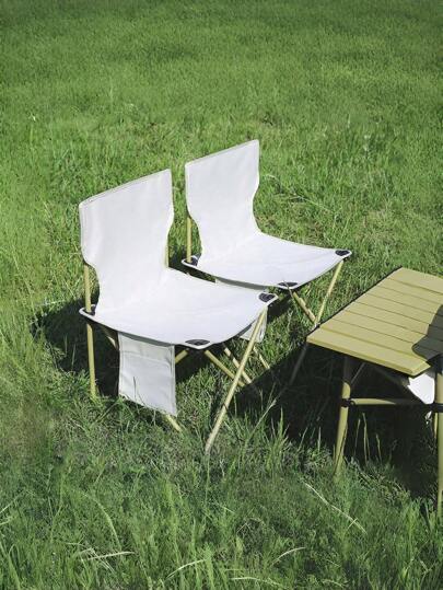 1pc Outdoor Folding Chair, Fishing Chair, Barbecue Portable Chair, Camping, Picnic, Art Sketching Chair - Lightweight Compact Design, Sturdy Frame, Oxford Cloth Seat Cushion - Suitable For Outdoor, Camping, Beach, Fishing, Backyard - Backpacking, Picnic, Home Use - Easy To Fold And Carry, Camping Furniture, Picnic Essential, Ergonomic Design, Durable Fabric Chair (Color And Style Random)