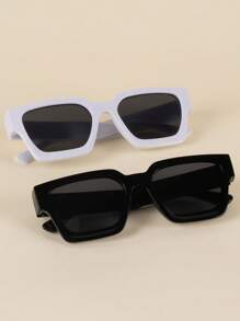 1 pieza/2 piezas/3 piezas/10 piezas Gafas con marco cuadrado grueso, gafas de moda rectangulares gruesas unisex para fotografía callejera, bares, clubes, festivales de música, decorativas, adecuadas para todos los tipos de rostro