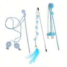 3pcs/Set Cat Teaser Wand Toys With Bell, Tassel, Cartoon Pattern, Interactive Indoor Cat Training And Play Tools - Multicolor - View 21