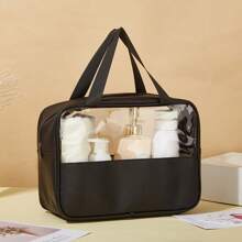 3-1pc Hanging Toiletry Kit Transparent PVC Toiletry Bag For Makeup Tools Waterproof Portable Zipper Make Up Organizer Minimalist For Women For Bathroom Wash Bag Gift For Mom Beach Bag Beach Essentials Beach Towel Organizer Beach Accessories Beach Stuff Holiday Bag Holiday Essentials For Summer For Vacation