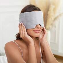 全新可调节大尺寸重力眼罩，柔软冷却遮光眼罩，带重力珠，适合深度睡眠 - 黑色 - 查看 5