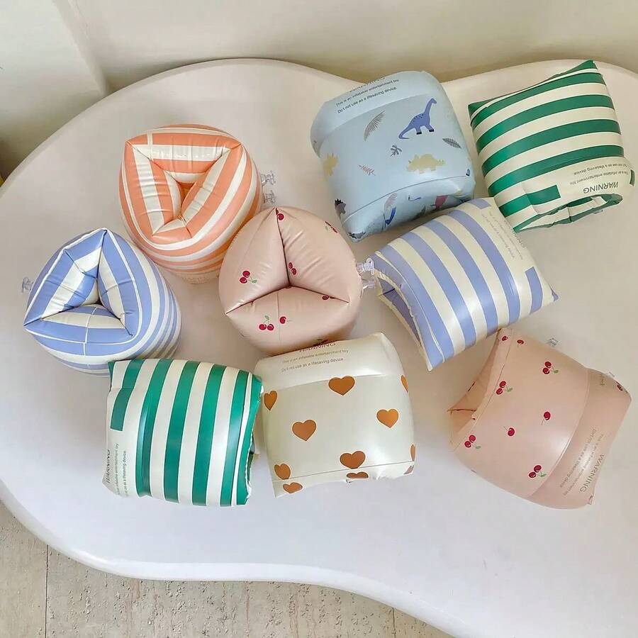 Brazalete inflable de natación de PVC, flotadores cilíndricos inflables para brazos, brazalete inflable de natación para exteriores con manga de flotabilidad - Multicolor - Ver 1