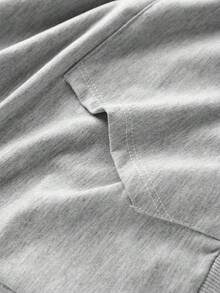 Model de imprimeu cu litere pentru adolescenti, hanorac casual cu glugă, sezonul de primăvară și toamnă, petrecere de călătorie la școală și cumpărături - Gri - Vizualizare 7