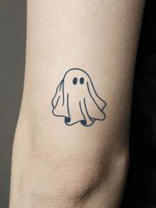 1 件纹身临时纹身半永久纹身 Y2K 鬼魂防水防汗持续 1-2 周逼真草本汁防摩擦不反光黑色适用于女性和男性纹身贴纸适用于手臂、胸部、腿部、腹部、腰部、手指、颈部、脊柱、现代人体艺术 - 黑色 - 查看 2