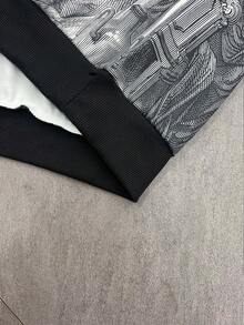 The Last Supper Printed Casual Long Sleeve Hoodie Sweatshirt For Men, Autumn/Winter - Grey - View 5