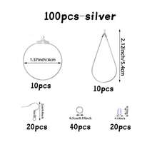 100/200PCS Earring Making Kit - Beading Hoop Finding, Open Hoops Bulk Wire For DIY Jewelry Craft Supplies - Teardrop And Round - Quantity - View 10